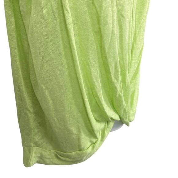 J Jill Love 100% Linen Knot Front Sleeveless Knit Lime Green Top Shirt sz L - Picture 2 of 16